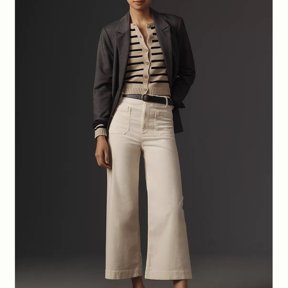 Anthropologie Colette Corduroy Cropped Wide Leg Pants by Maeve